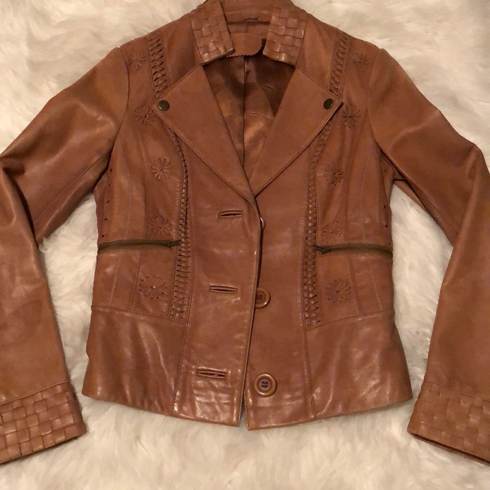 Sheri Bodell - lambskin leather jacket- XS/4